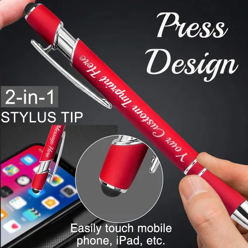Miniatura 5 de Bolígrafos personalizados con lápiz capacitivo, bolígrafos grabados personalizados, impresos con tu logotipo o mensaje para Navidad, graduación