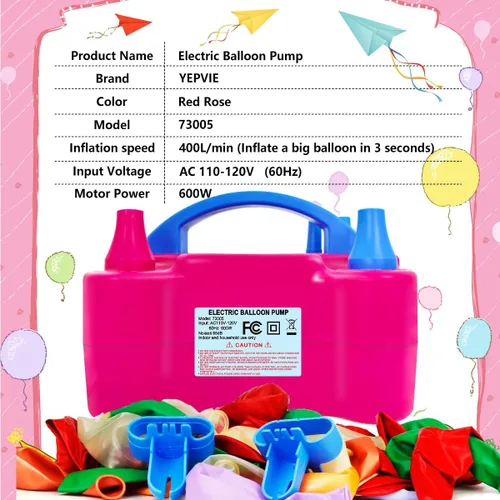 Miniatura 5 de Electric Balloon Pump, Portable 2 Modes Balloon Blower Machine with 14 Balloon Arch Kits, Air Pump for Balloon, Balloon Inflator for Party