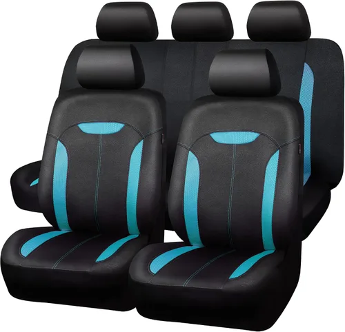 Miniatura 7 de CAR PASS Juego completo de fundas de asiento de automóvil transpirables de malla de aire 3D en tela, ajuste universal compatible con el 95%
