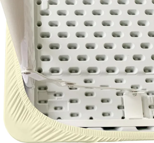 Miniatura 6 de Mantel elástico para mesa auxiliar de cóctel, ajustable de elastano, tamaño pequeño, para mesa auxiliar, 24 x 24 pulgadas, color beige