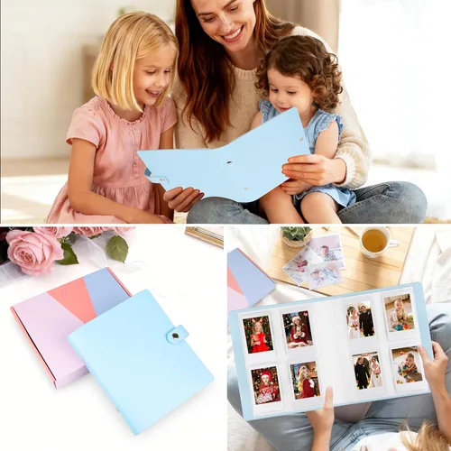 Miniatura 8 de Álbum de fotos de 256 bolsillos para cámara Fujifilm Instax Mini, libro de fotos con cubierta de cuero para fotos Polaroid, álbum de fotos de 2x3