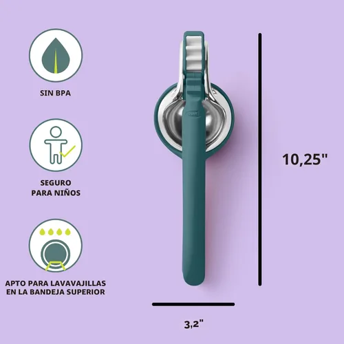 Miniatura 2 de Chef'n FreshForce - Exprimidor de cítricos de limón, prensa manual con potencia de doble engranaje para una máxima extracción de jugo, duradero