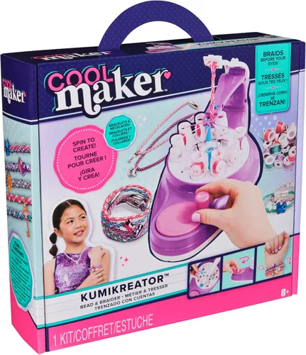 Miniatura 9 de Cool Maker, kit KumiKreator para hacer pulseras y collar de amistad con cuentas y trenzado, juguetes de manualidades y artes para niñas de 8 años
