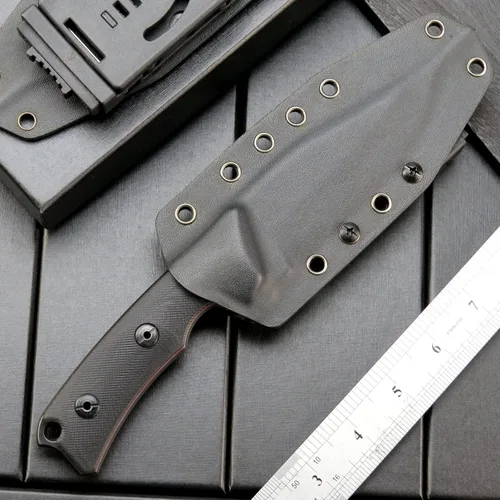 Miniatura 8 de Eafengrow EF124 Cuchillo de hoja fija 14c28n con hoja de acero recubierto de titanio negro, cuchillo fijo con mango G10 para acampar al aire libre