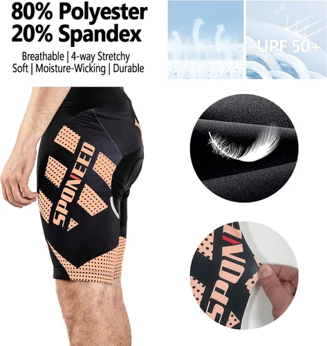 Miniatura 97 de sponeed Pantalones cortos de ciclismo para hombre, pantalones acolchados para ciclismo, ropa de ciclismo