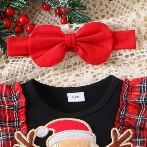 Miniatura 2 de Vestido de Navidad para niña pequeña, vestido de Acción de Gracias, vestido de retazos con volantes, vestido de manga larga para bebé