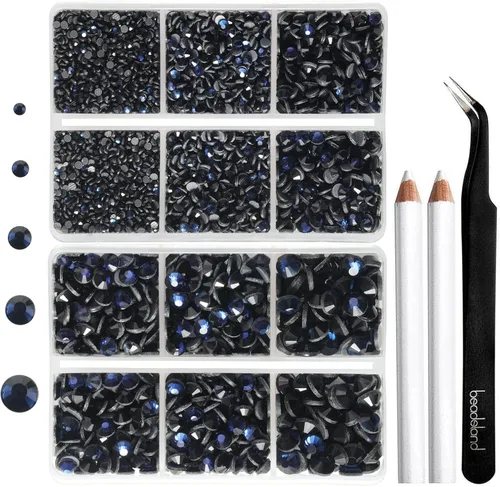 Miniatura 21 de 6736 piezas de diamantes de imitación Hotfix con parte trasera plana, diamantes de imitación rosa para manualidades y ropa, 5 tamaños mixtos, kit