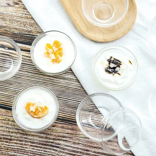 Miniatura 6 de Cuencos de inmersión de salsa de soja de vidrio transparente, platos de acompañamiento para aperitivos, sushi, aperitivos, frutas, postre, 3 pulgadas