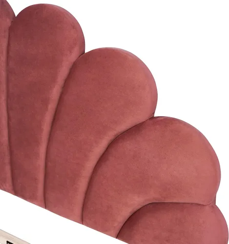 Miniatura 9 de Harper & Bright Designs - Cama de plataforma tapizada tamaño Queen con cabecera de terciopelo con patrón de flores, base de cama de madera