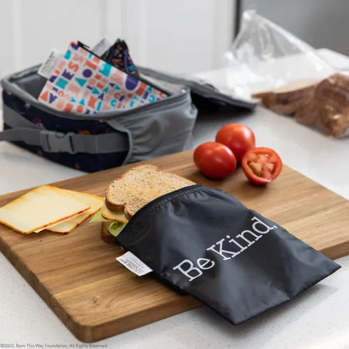 Miniatura 3 de Bumkins Bolsas reutilizables para sándwiches y aperitivos, para el almuerzo escolar de niños y para adultos, tela lavable, bolsa de tela impermeable
