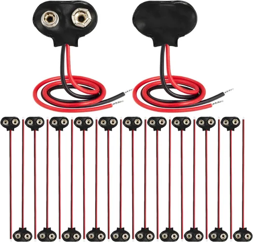 Miniatura 8 de CHANZON UL Wires 9 V Conector de batería Arduino Power Clip de cuero con centro positivo 0.083 in x 0.217 in Macho 5 Pack Jack T-Type para Arduino