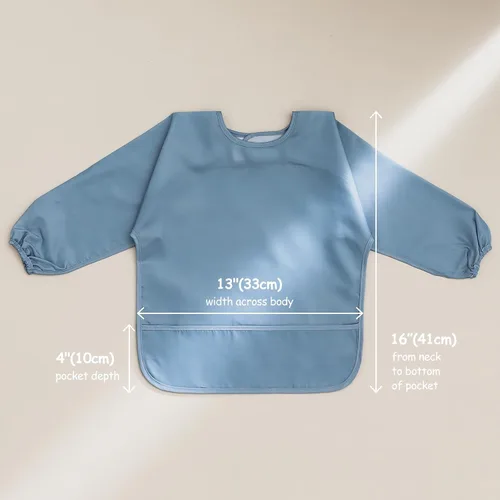 Miniatura 2 de POIKSHARK 4 Pack Long Sleeve Bib, Reusable Bib with Catch-all Pocket