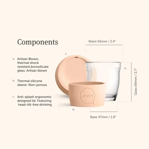 Miniatura 2 de JOCO Taza 4oz - Taza clásica reutilizable de vidrio de borosilicato eco-innovador - (Mood Indigo)