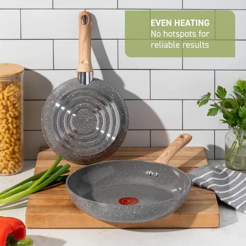 Miniatura 7 de T-Fal Revive Sartén Antiadherente de Cerámica de 12 Pulgadas para Freír, Apta para Horno hasta 350°F, Mango que se Mantiene Frío, Granito Gris
