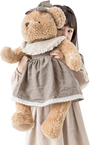Miniatura 10 de oitscute Oso de Peluche Grande para Bebé con Ropa Animal de Peluche Lindo Juguete Suave de Felpa 25" (Grande Rojo y Marrón)