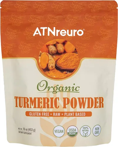 Polvo de cúrcuma orgánica – 16 onzas de calidad premium, 100% puro y natural, rico en curcumina, sin OMG, sin gluten, vegano, ideal para cocinar,