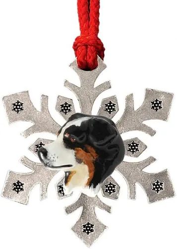Miniatura 35 de Adorno navideño para colgar en la cabeza de collie con borde de peltre antiguo hecho a mano para decorar coronas y árboles de Navidad del hogar