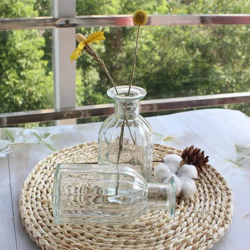 Miniatura 6 de 3 juegos de jarrones de vidrio transparente para flores, jarrón pequeño para decoración, jarrones a granel para centros de mesa, juego de jarrones