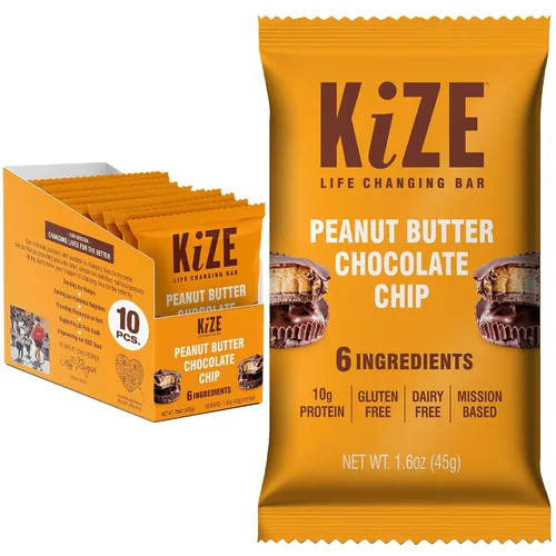 Miniatura 32 de KiZE Energy Bars - Barras energéticas de reemplazo de comidas con alto contenido de proteínas, a base de mantequilla de almendras, sin gluten, sin