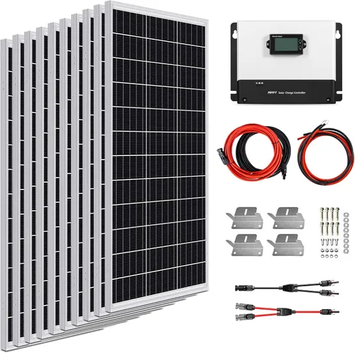 Miniatura 10 de ExpertPower Kit de panel solar de 400 W y 12 V Paneles solares mono-rígidos de 400 W, controlador de carga solar MPPT de 30 A RV, remolque