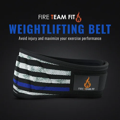 Miniatura 2 de Cinturón para levantamiento de pesas Fire Team Fit, para hombres y mujeres, de 6 pulgadas, soporte de espalda para fisicoculturismo y fitness, ideal