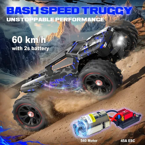 Miniatura 8 de Autos RC a escala 1:14 para adultos, Truggy RC de alta velocidad de 60 KPH, camión de control remoto todoterreno 4 x 4, automóvil eléctrico