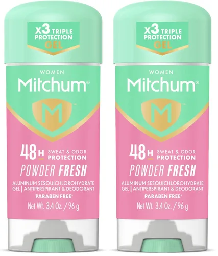 Miniatura 2 de Mitchum Gel desodorante antitranspirante en barra para mujer, aroma fresco para ducha, protección contra el sudor y el olor 48 horas, triple defensa