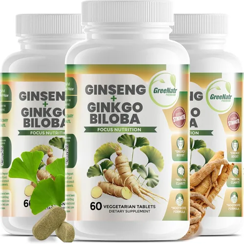 Miniatura 11 de GreeNatr - Tabletas de ginseng y ginkgo biloba - Súper alimento superior no transgénico/vegetariano – Potenciador de energía y activador cerebral