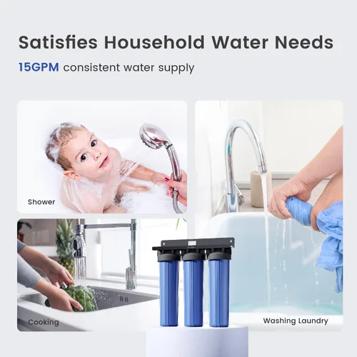 Miniatura 6 de Waterdrop Filtro de agua para toda la casa, filtro de carbono y filtro de sedimentos, reemplazo para, cualquier sistema de 20 "x 4.5", 5 micrones