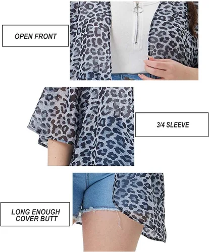 Miniatura 4 de CARCOS Plus Size Cardigan for Women Solid ColorStarPlaidStriped Open Front Tops XL-5XL
