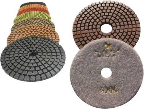 Miniatura 20 de Grit 50 4" Diamond Pulir Pads Premium Grado Mojado Flexible 3 MM Alto