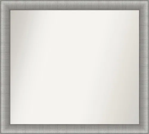 Miniatura 502 de Amanti Art Espejo de baño plateado para sobre fregadero, 28 x 47 pulgadas, espejo rectangular de plata imperial, marco de madera tradicional de gran