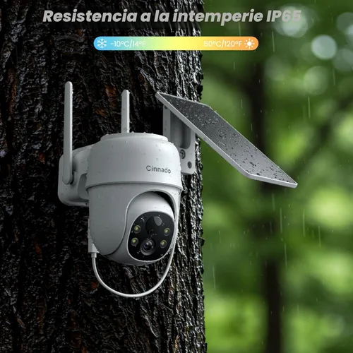 Miniatura 8 de Cámaras 2K para seguridad en el hogar, cámara inalámbrica WiFi de 2.4 G para exteriores, energía solar/batería con panel solar, visión de 360°