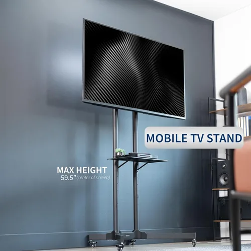 Miniatura 2 de Vivo Carrito móvil para TV para pantallas de 13 a 60 pulgadas hasta 55 libras, LCD LED OLED 4K Paneles planos y curvos inteligentes, soporte rodante