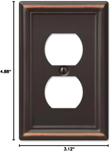 Miniatura 5 de Amerelle 149DDB - Placa de pared Chelsea, 1 Duplex, acero, bronce envejecido, 1 paquete