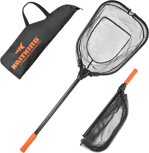 Miniatura 16 de KastKing Red de pesca Brutus, red de aterrizaje de peces plegable y extensible, red de pesca ligera y portátil con mango de espuma EVA suave