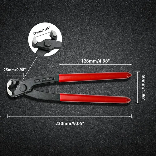 Miniatura 3 de AKIHISA Alicates de abrazadera de oreja de 9 pulgadas, herramienta engarzadora de acero cromo vanadio, extractor de clavos, herramienta de engarce