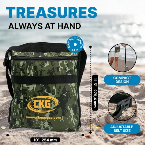 Miniatura 3 de CKG Cucharas de arena para la detección de metales en la playa, pala de acero inoxidable para la detección de metales en la playa, caza de tesoros