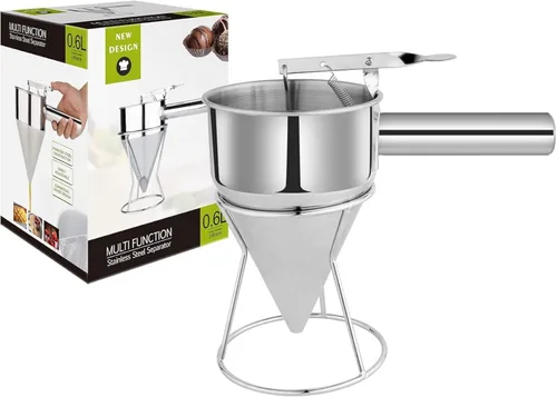 Miniatura 8 de Dispensador de Masa de Panqueques de Múltiples Calibres, Dispensador de Pastel de Embudo de Acero Inoxidable, Fabricante de Pastel de Embudo