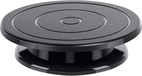 Kootek Mesa Giratoria Rotatoria de Escultura de 11 Pulgadas Plataforma Giratoria para Pasteles Mesa Giratoria de Pintura Negra Soporte Ligero para