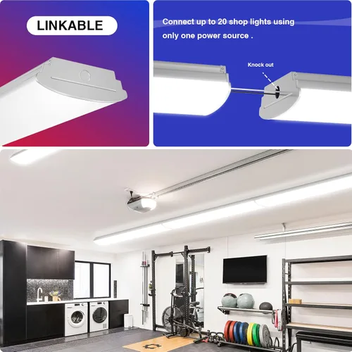 Miniatura 2 de ANTLUX Lámparas envolventes LED de 4 pies, 4800 lúmenes, luz LED de 4000 K, 4 pies, 40 W (100 W equivalente), luces lineales de montaje empotrado