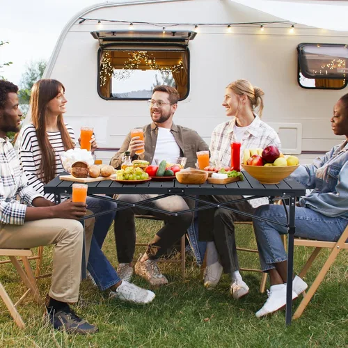 Miniatura 2 de OUTSIDER Mesa de camping plegable con mesa enrollable de aluminio, mesa de playa portátil ligera con bolsa de transporte para cocinar al aire libre