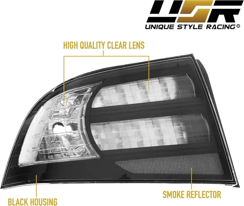 Miniatura 6 de USR DEPO 3G TL Luces traseras - Carcasa trasera de lámparas de estilo JDM en negro (izquierda + derecha) Compatible con 2004-2008 Acura TL todos