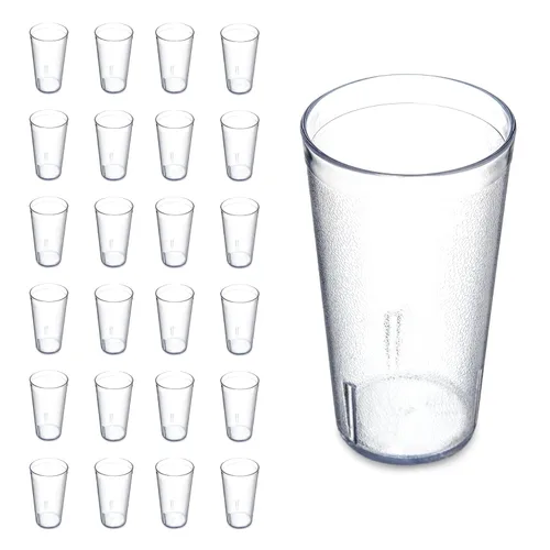 Vasos de plástico Carlisle, apilables, resistentes a la rotura, sin BPA, 16 onza, Transparente