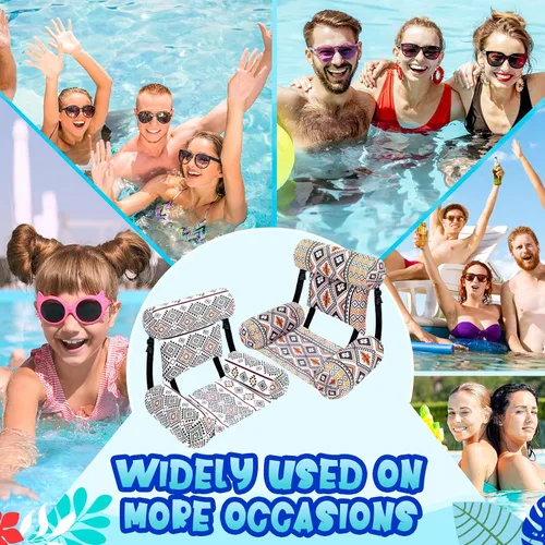 Miniatura 6 de Threehoney Paquete de 2 flotadores grandes para sillas de piscina para adultos, silla inflable de verano, silla flotante de agua, hamaca flotante