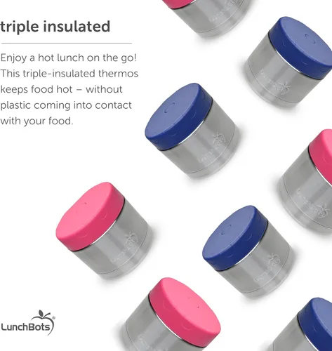 Miniatura 5 de LunchBots Termo térmico de acero inoxidable de 12 onzas de boca ancha – Termo aislado con tapa ventilada – Mantiene la comida caliente o fría