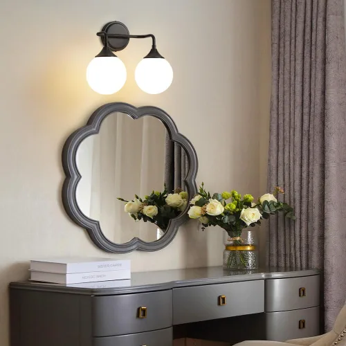 Miniatura 7 de Accesorios de Iluminación para Baño Negros, Iluminación Moderna de Tocador Sobre Espejo, Aplique de Pared Negro Mate Moderno de Mediados de Siglo
