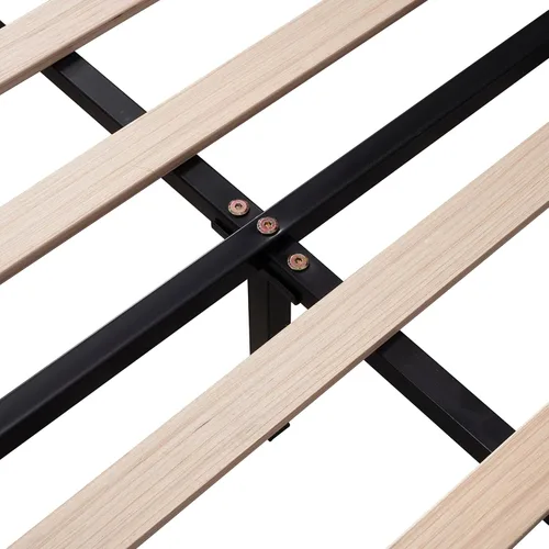 Miniatura 8 de Harper & Bright Designs - Cama de plataforma tapizada tamaño Queen con cabecera de terciopelo con patrón de flores, base de cama de madera