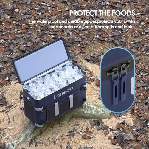 Miniatura 5 de Deep Freeze Cooler - Bolsa enfriadora de lados suaves, baúl de hielo plegable con aislamiento para 34 latas, enfriador grande a prueba de fugas
