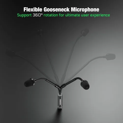Miniatura 3 de Micrófono DJ de 17 pulgadas flexible de cuello de cisne, micrófono profesional XLR con cable dinámico Bob Barker para videoconferencia, podio